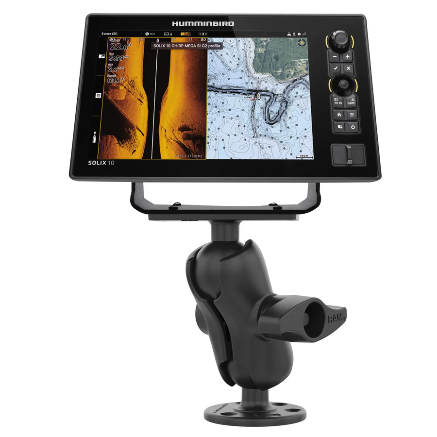 RAM Mounts Drill-Down Double Ball Mount for Humminbird Helix 9, 10, and 12