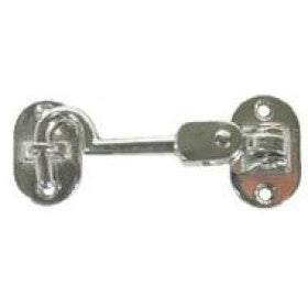 Double Hinged Cabin Hook 100mm - Chrome Brass (193020)