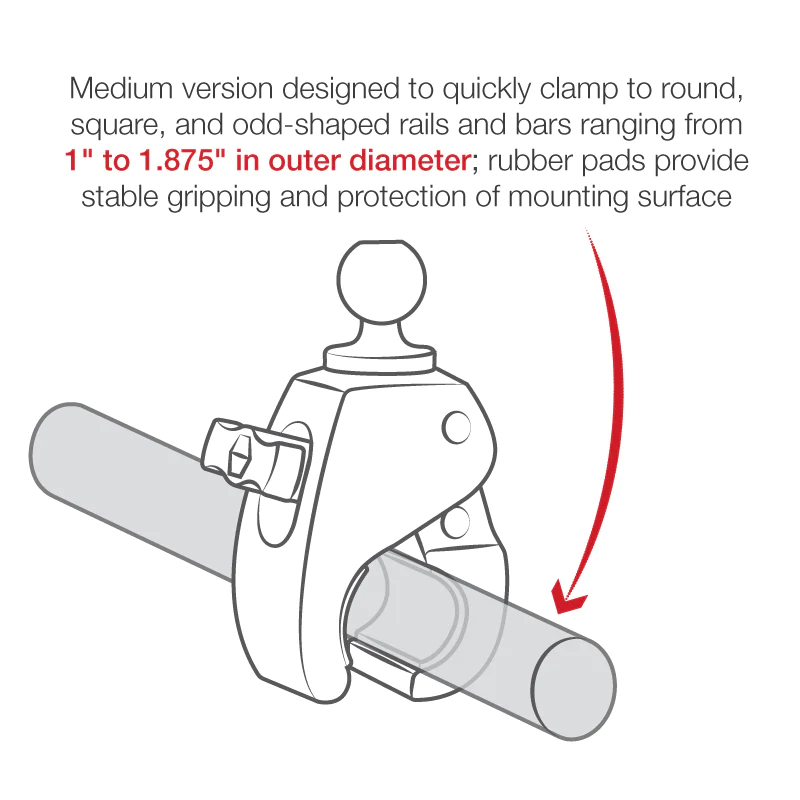 RAM Mounts Tough-Claw™ Double Ball Mount with LED Spotlight
