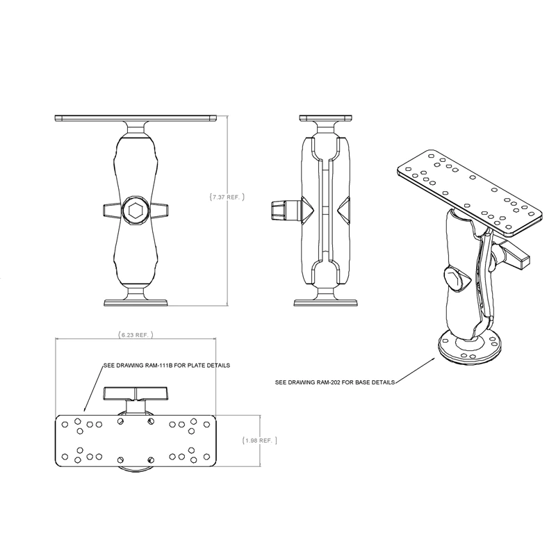 RAM Mounts Drill-Down Marine Electronic Mount