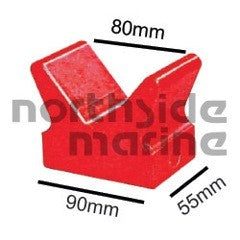 4” Poly V Block Red, 14mm bore, 90mm base