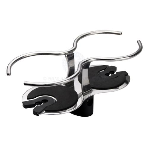 SAW Drink Holder - Stainless Steel Double Wine Glass Holder