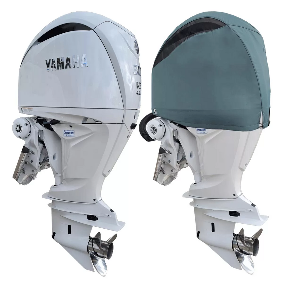 OCEANSOUTH Vented Covers for Yamaha Outboards - F225F, F250D, F300B - V6 4.2L (2021>), Grey