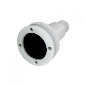Through Transom Scupper White Acetal - 38mm Hose Tail (138812)
