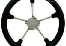 Stainless Steel 285mm Steering Wheel with Soft Grip & Knob