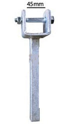 8”� Wood Yoke x 45mm Narrow (Suit Trailer Block). Stem Size: 19mm. Finish: Galvanised.