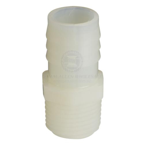 Hose Tail Fittings - Clear Hose Straight NPT - 1/2 inch NPTM 3/4 inch ID