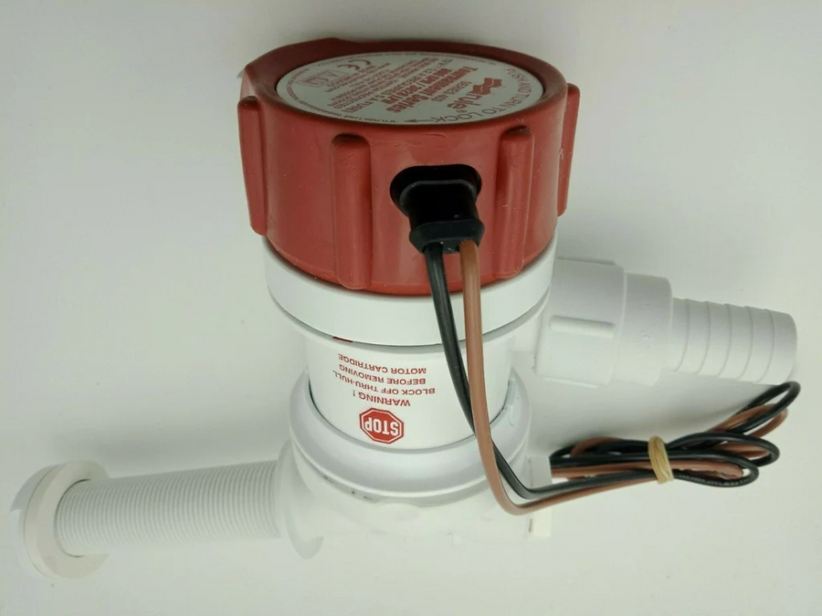 Rule 430C - 12V 800GPH Tournament Series Livewell Baitwell Pump - Angled Inlet