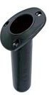 Rod Holder Oval Flush Mount Angled Black with Cover - Plastic (192569)