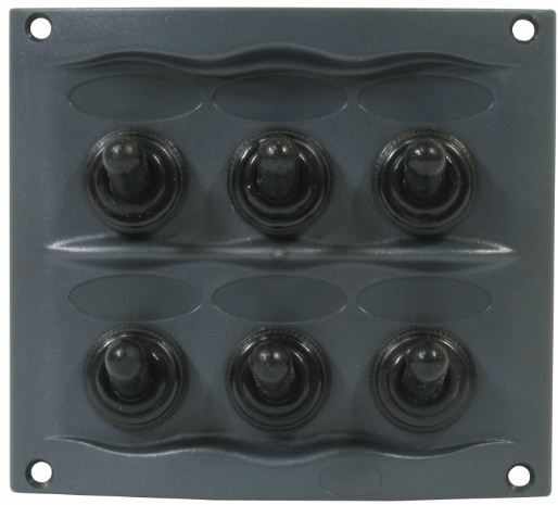 Marinco® BEP Splash Proof Switch Fuse Panels - 6 Gang Grey (Part No: 113250)