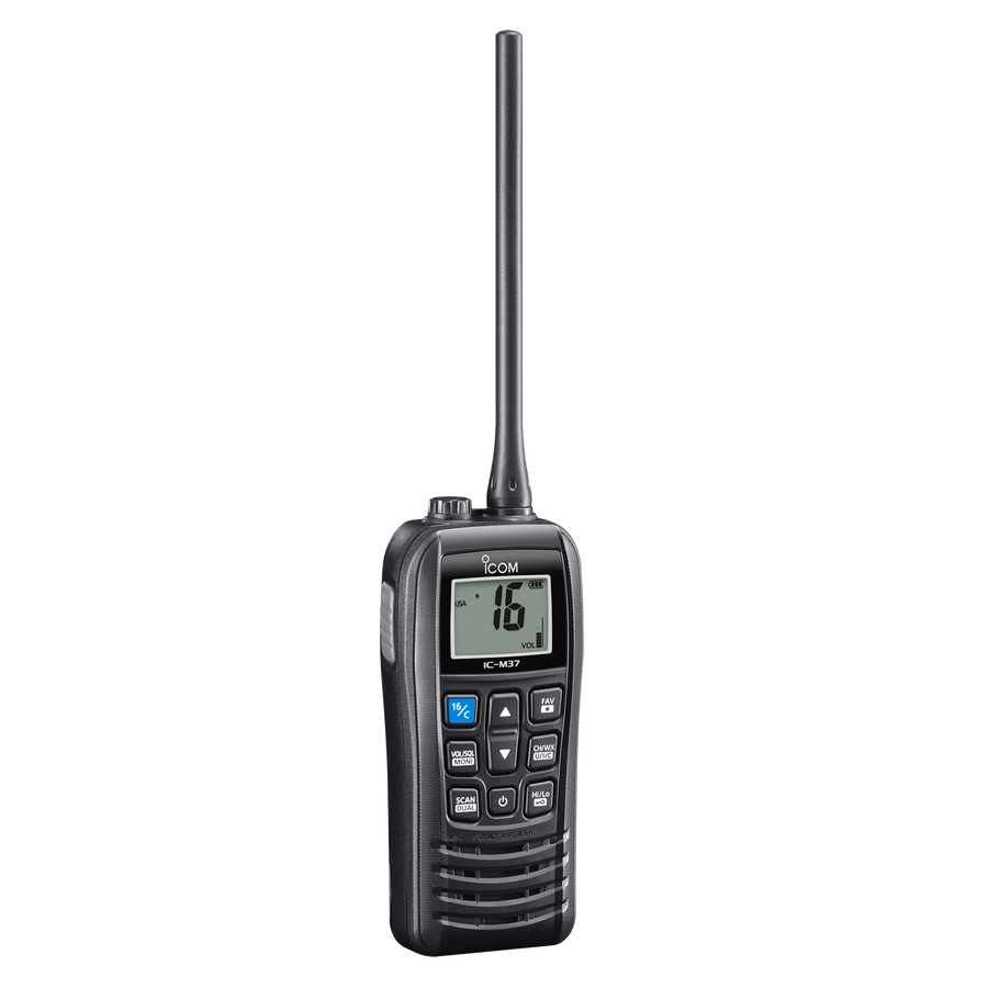 ICOM IC-M37 VHF Marine Radio - 6 Watt VHF with Float'n Flash and 12 Hours of Operation