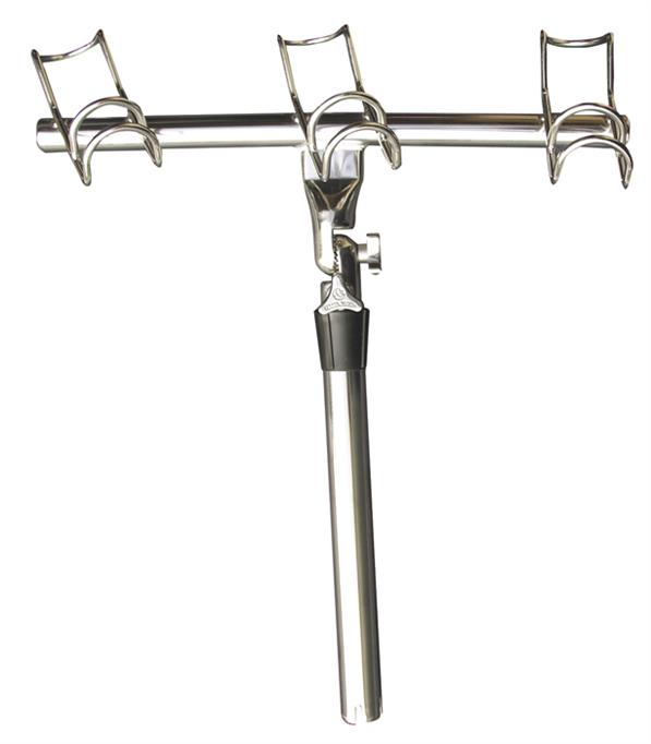 Stainless Steel 3 Rod Holder Port With Adjustable 3-Way Joint Rod Holder Mount