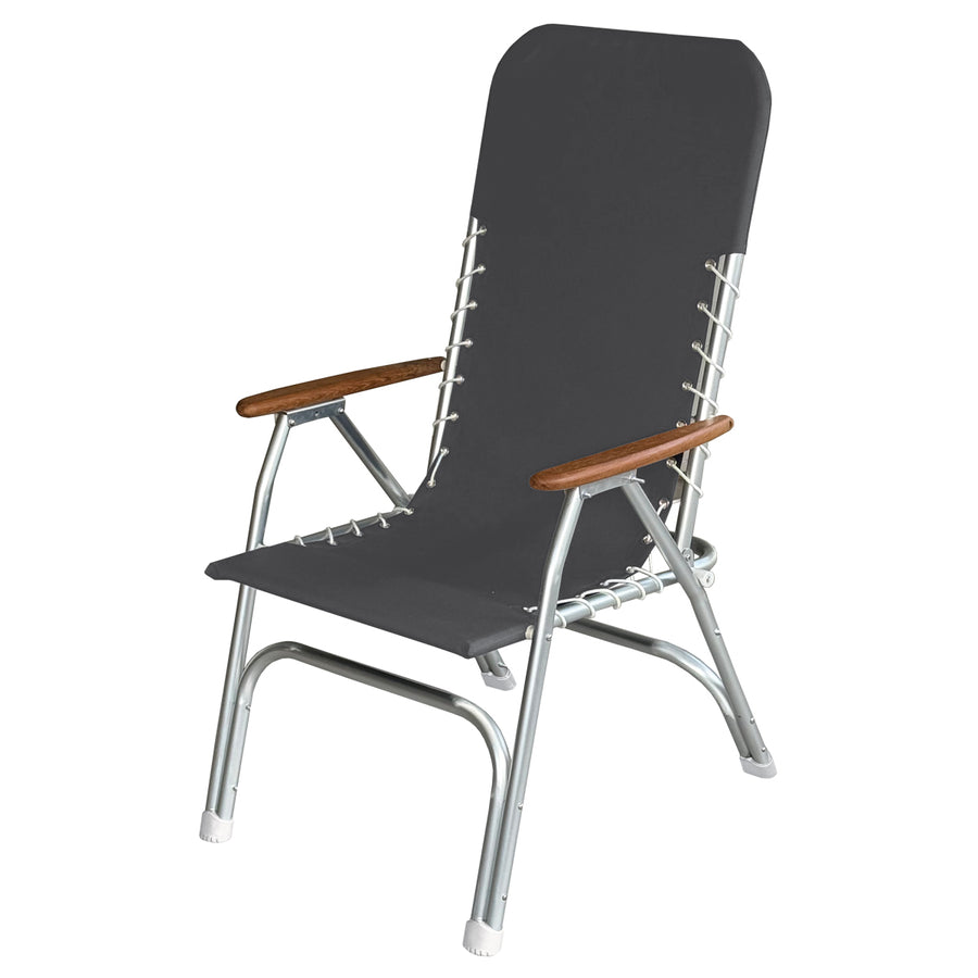 High Back Aluminum Deck Chair - Grey