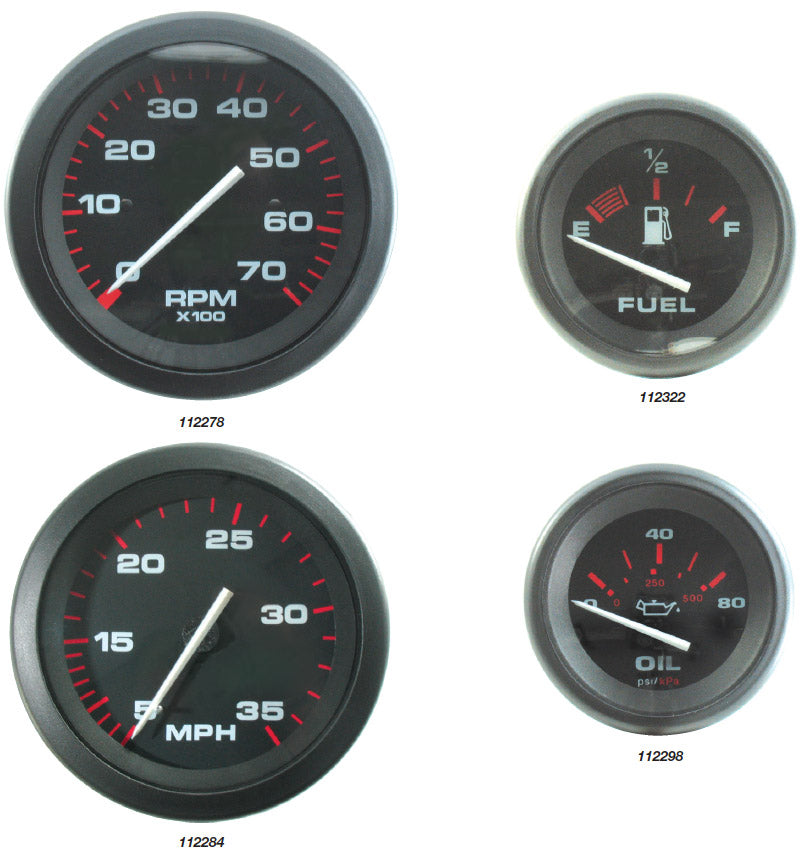 Veethree Instruments Black Amega Domed Gauges (112278)