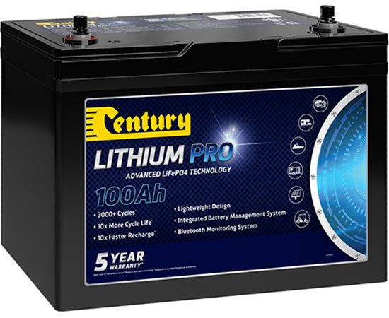 Century Lithium Pro Deep Cycle Batteries - 12V 100Ah