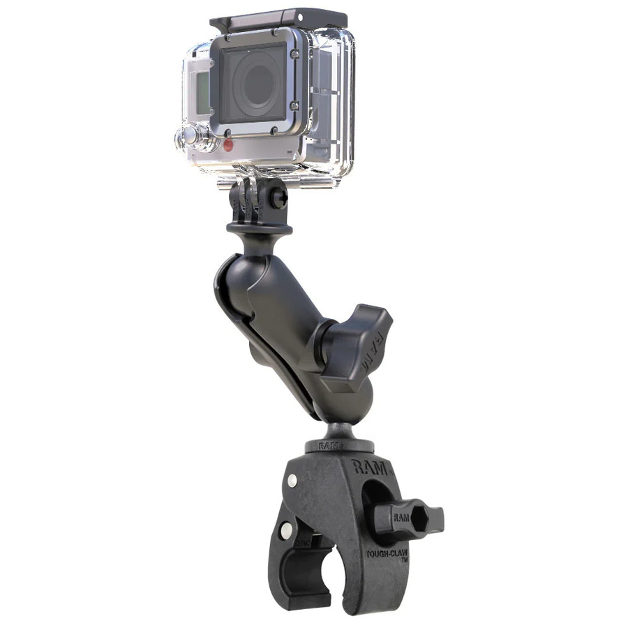 RAM Mounts Tough-Claw™ Double Ball Mount with Universal Action Camera Adapter