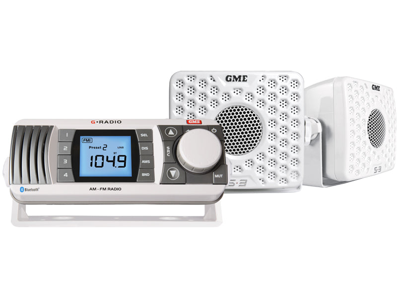 GME GR300BTWEP Bluetooth AM/FM Marine Radio Entertainment Pack
