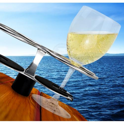 SAW Drink Holder - Stainless Steel Double Wine Glass Holder