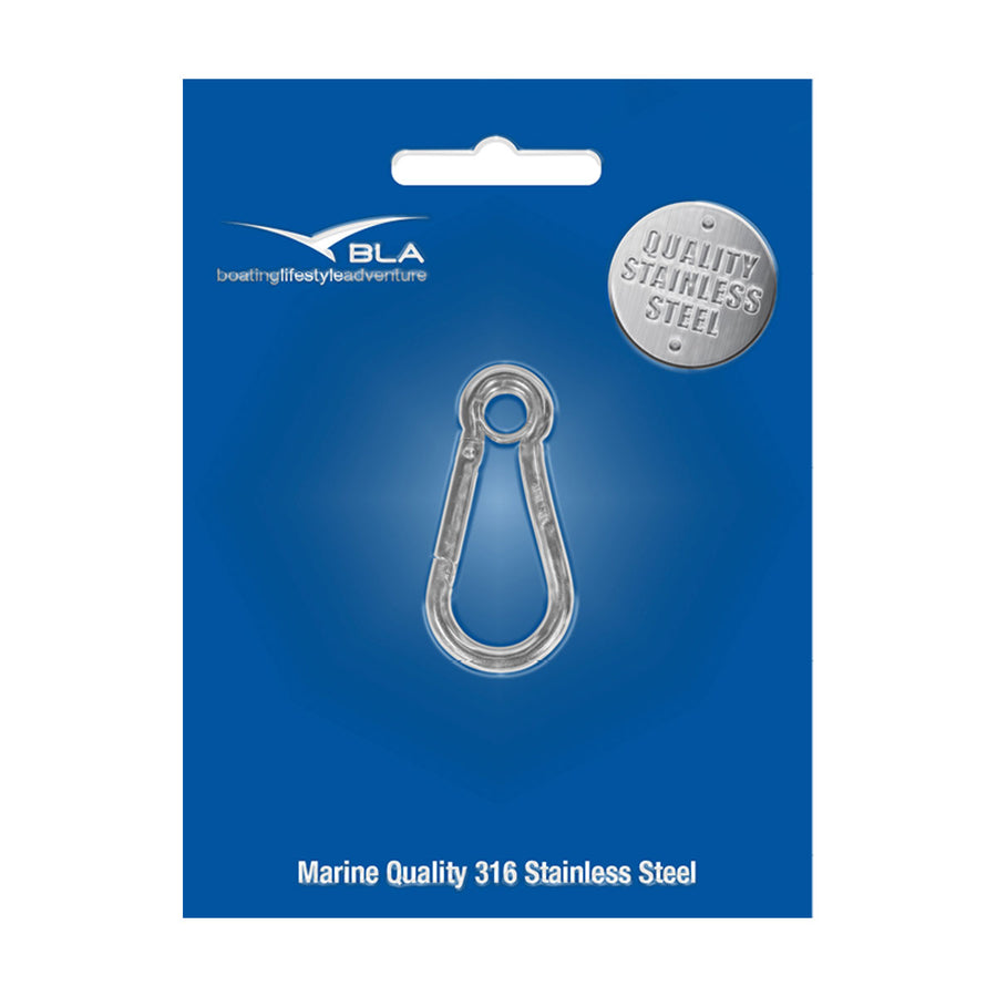 BLA Snap Hooks - 316 Grade Stainless Steel Ferrule Eye - 50mm, 1 Packed