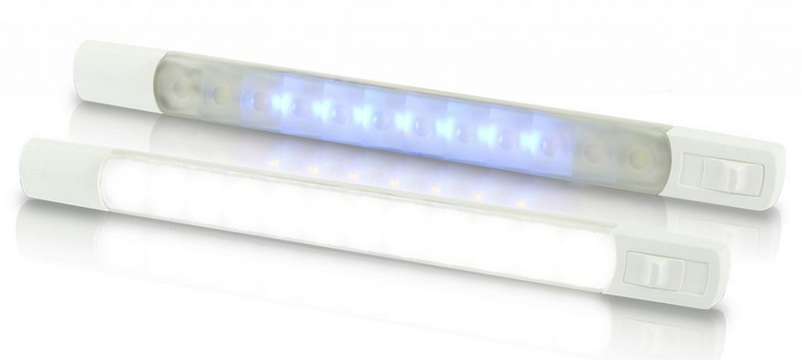 Hella Marine Dual Colour LED Strip Lamps with Sealed Switch - 12V DC White - Blue LEDs