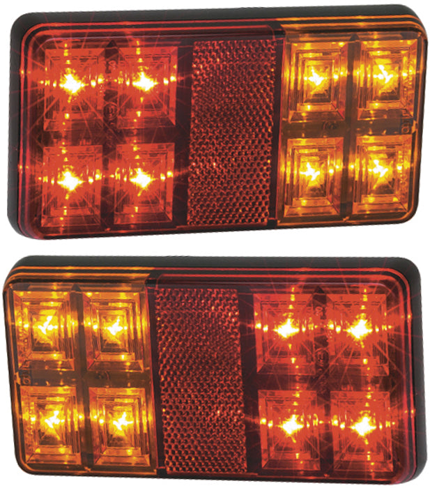 LED 149 Series Trailer Lamp Set with Number Plate Lamp / 10m cable - No Pre-wire