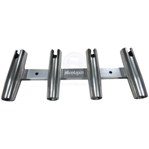 Relaxn Rod Holder - Side Mounting Polished Alloy 4 Rod Rack