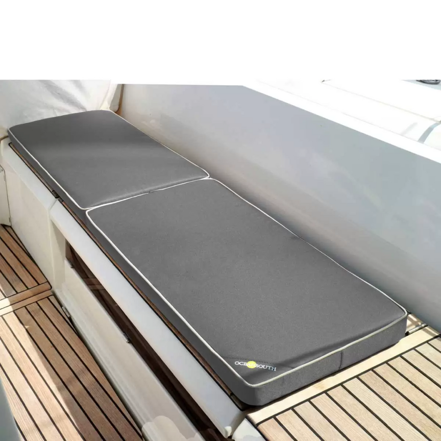 OCEANSOUTH Fabric Seat Cushions - Deck/Cockpit Cushions - 370mm x 1500mm, Grey Polyster Fabric