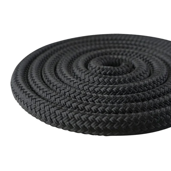 Perfect Image Black Double Braided Nylon Dock Line - 12mm x 10m, 1900kg
