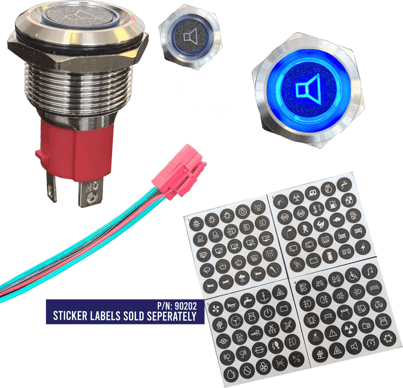 Bell Marine Viper Elite Backlit Stainless Steel On-Off Switch