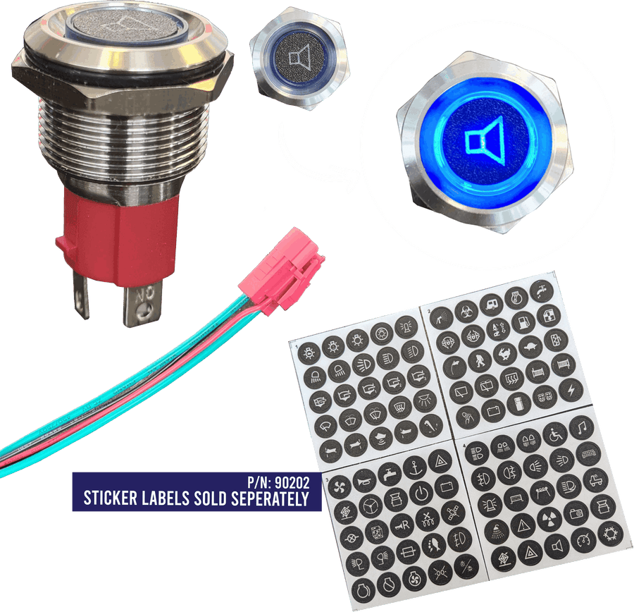 Bell Marine Viper Elite Backlit Stainless Steel On-Off Switch