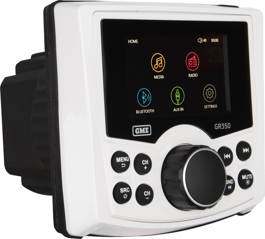 GME GR350 Compact AM/FM Marine Stereo with Cover, Bluetooth &amp; USB Input