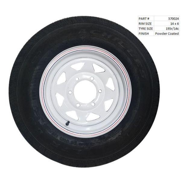 White Powder Coated Wheel &amp; Tyre (14?)