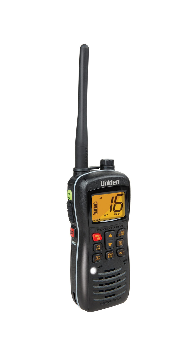 Uniden Handheld 5W VHF Waterproof Marine Radio w/ LED and SOS Strobe - MHS127