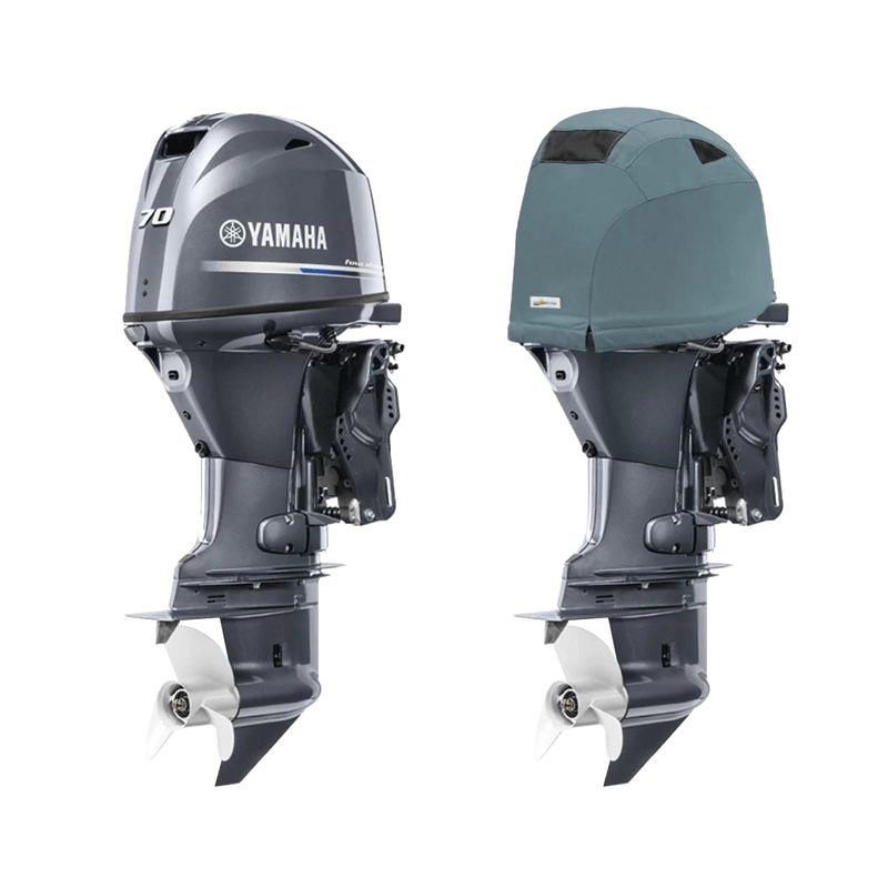 OCEANSOUTH Vented Covers for Yamaha Outboards - F50H, F60F, F70A - 4CYL 996CC (2010>), Grey