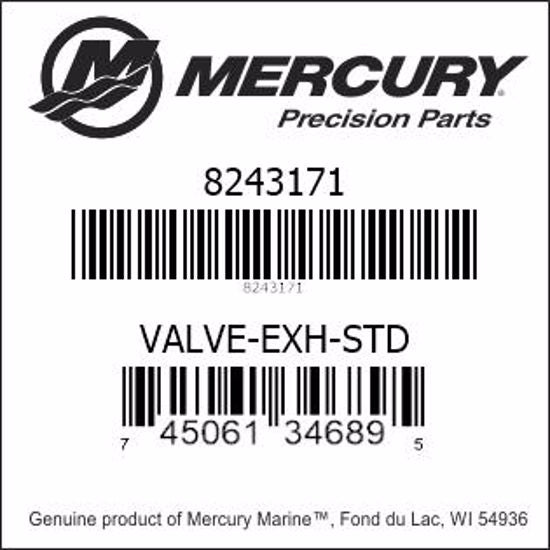 Mercury Mercruiser Exhaust Valve 8243171
