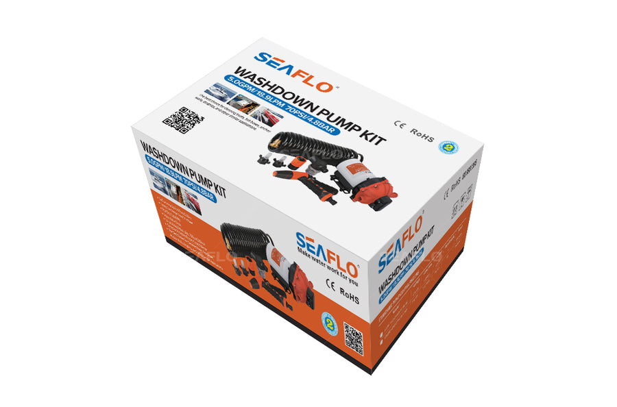 SEAFLO Wash Down Kit 5GPM 70PSI with Hose &amp; Gun