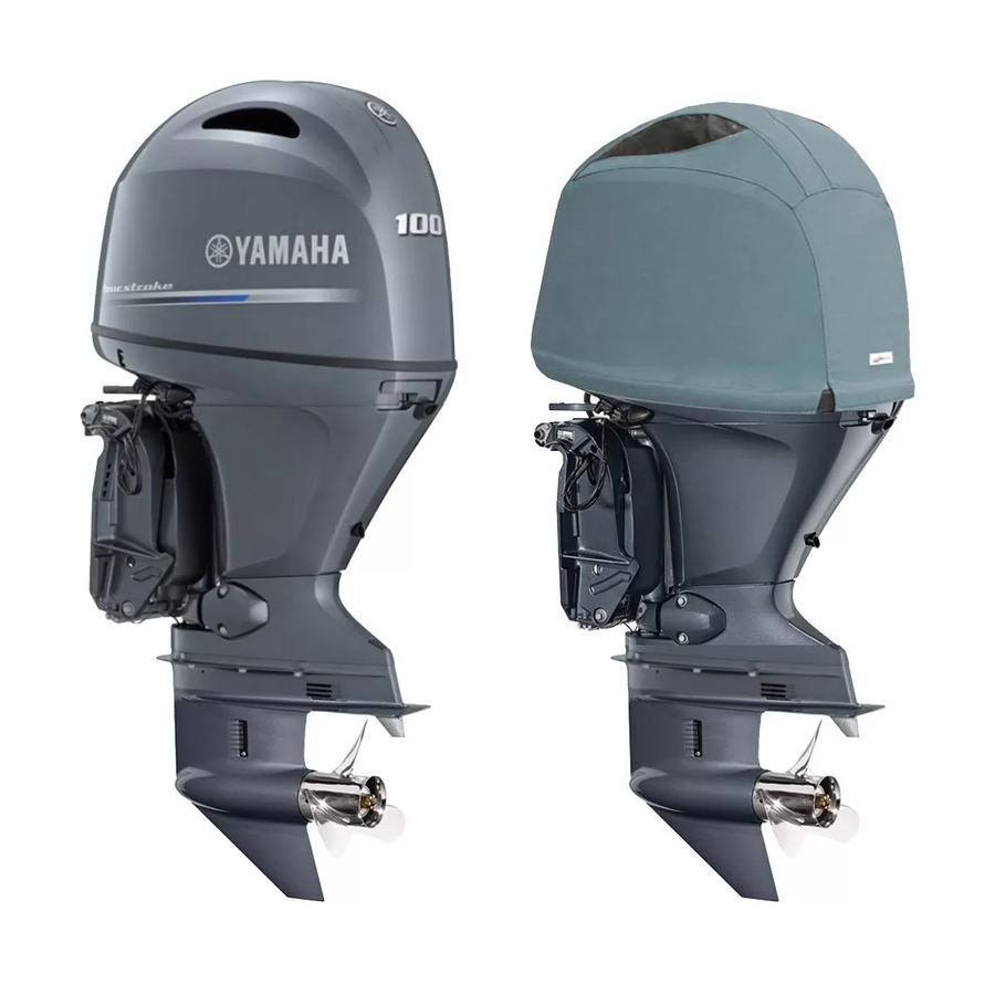 OCEANSOUTH Vented Covers for Yamaha Outboards - F75D, F90C, F100F - 4CYL 1.8L (2017>), Grey
