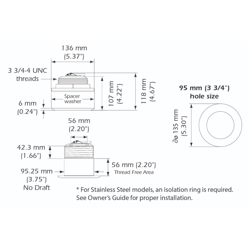 XSONIC AIRMAR SS164 - Traditional/CW Tilted Element™ Thru-hull Transducer