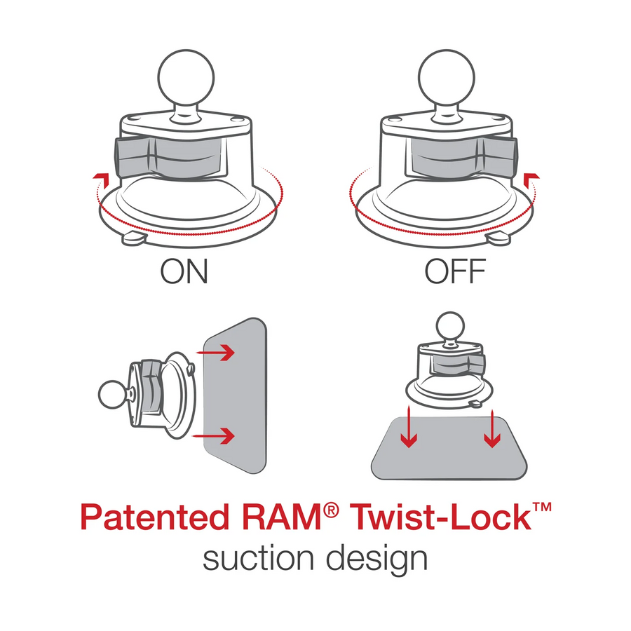RAM Mounts X-Grip® Large Phone Mount with Twist-Lock™ Suction Cup - Long