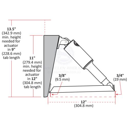 LENCO Trim Tab 9 x 9 Electro Polished Edge Mount Kits