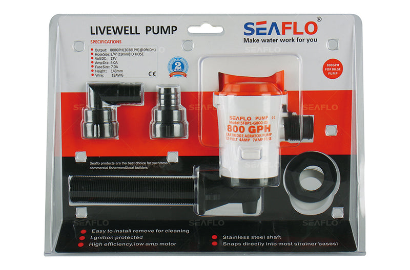 SEAFLO 800GPH Baitwell / Livewell Pump - 90 Degree
