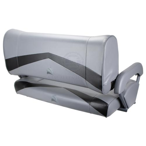 Relaxn Seat Console Series - Double Flip Back Dark Grey and Black