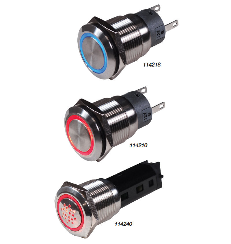 Marinco® BEP Stainless Steel Push Button Switches & Buzzers (114210)