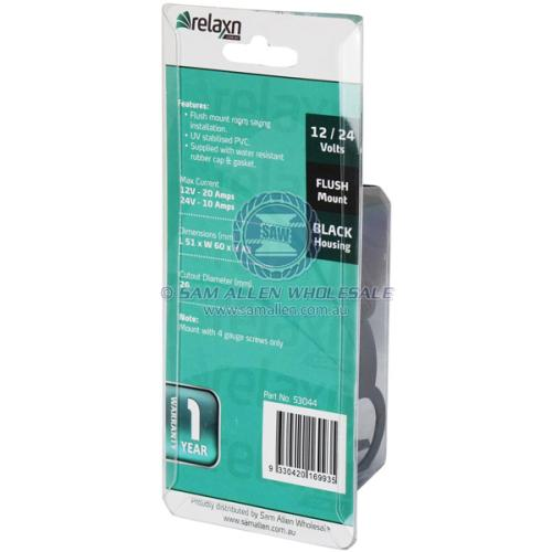 Relaxn Flush Mount Power Outlet Single Socket - 12V Cigarette