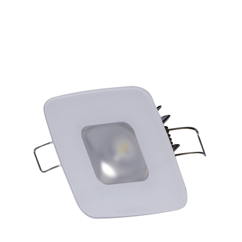 Lumitec Square Mirage Down Light - Warm white (Hi CRI) Light Glass finish