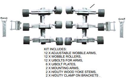 12 Rear Wobble Roller Assy - 4" x 2"