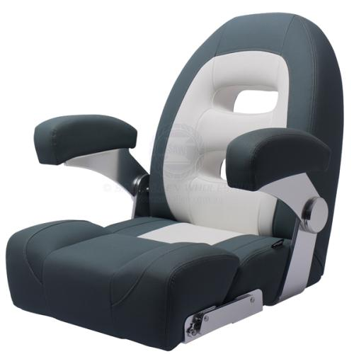 Relaxn Seat Cruiser Series High Back - White and Dark Grey Crosshatch