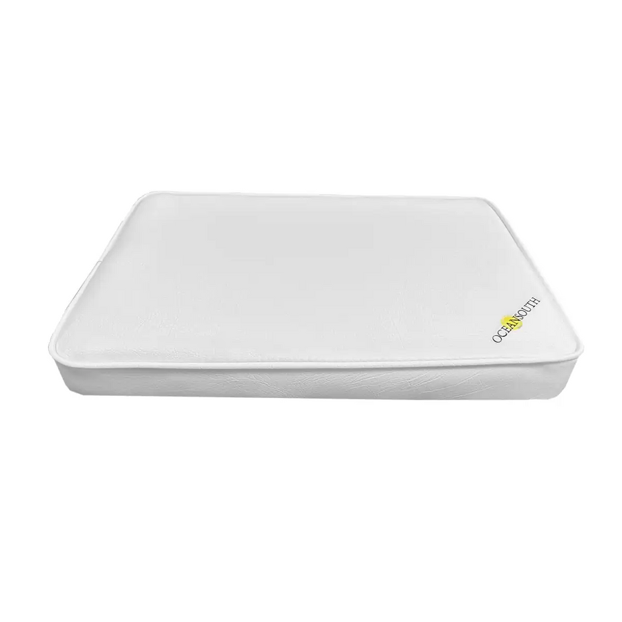 OCEANSOUTH Fabric Seat Cushions - Deck/Cockpit Cushions - 300mm x 450mm, White PVC Fabric