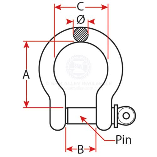 SAW Bow Shackle - Galvanised