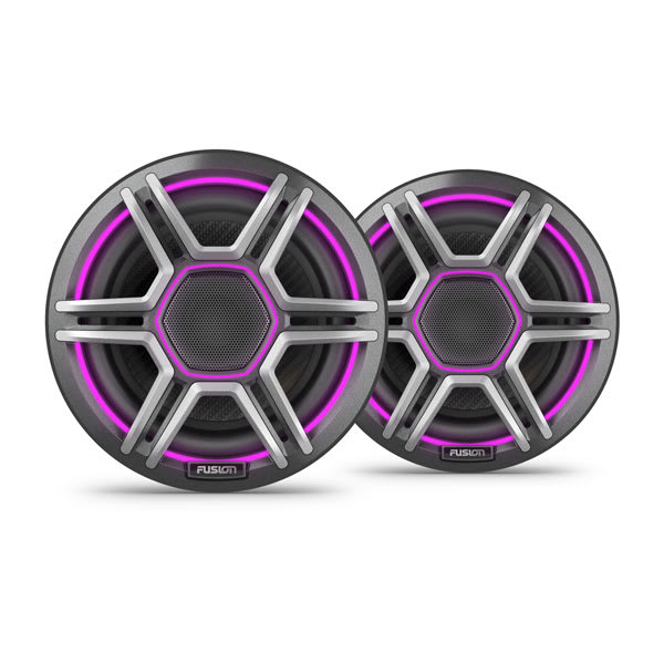 Fusion Apollo Speakers - 6.5" LED Marine Speakers with Sports Grey Grilles